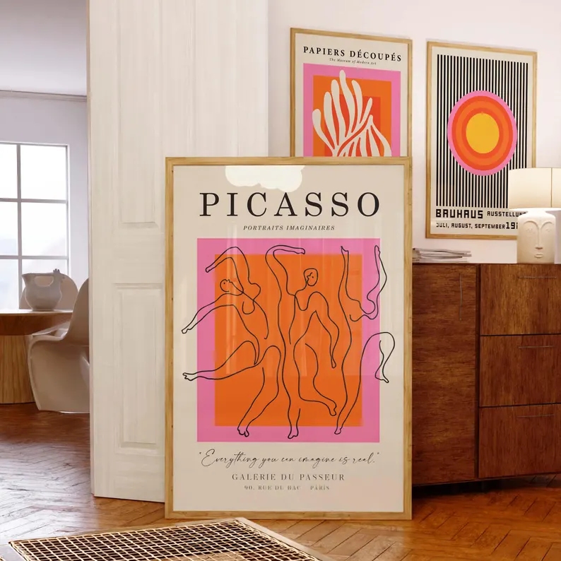 3 peças de arte moderna laranj - Photography Interior avaliação e preço
