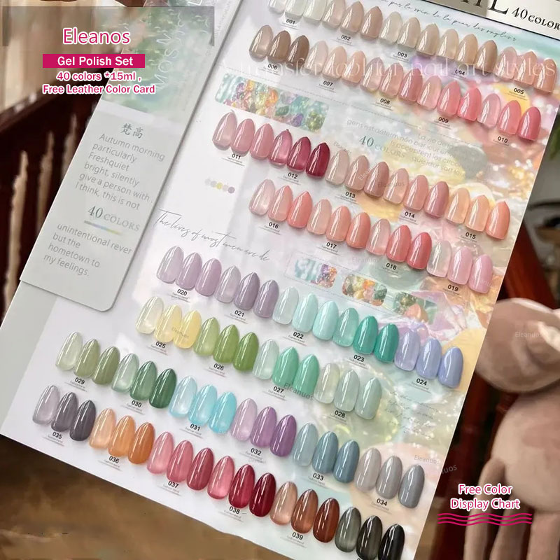 Eleanos 40 cores 15ml gel gelé - Color Checker Card avaliação e preço